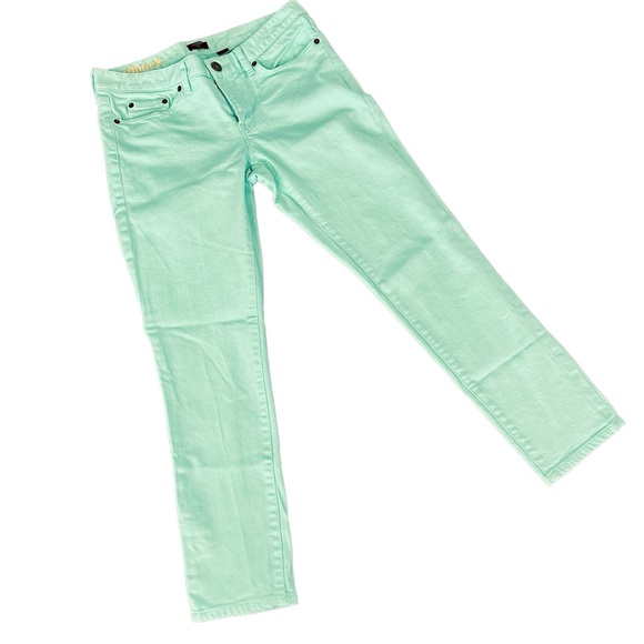 J. Crew Factory Denim - J. CREW FACTORY TOOTHPICK SKINNY JEANS TEAL TURQUOISE LOW RISE DENIM SIZE 29